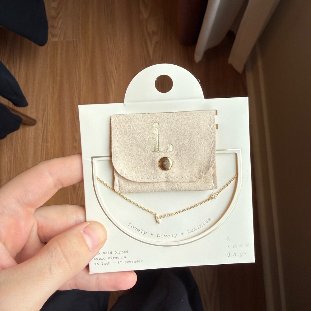 a new day Gold Necklace with “L” Initial Pendant